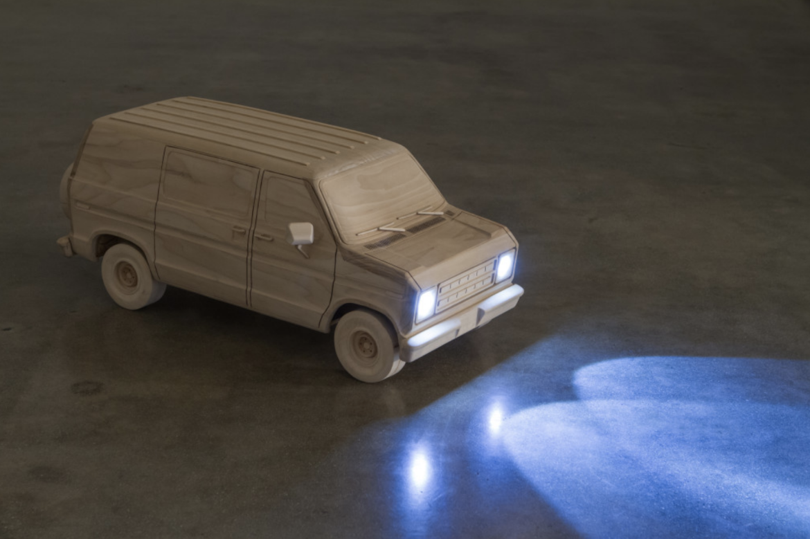 William Freeney, Black Flag Tour Van, 2014, wood, LED lights 30 x 14 x 12 inches