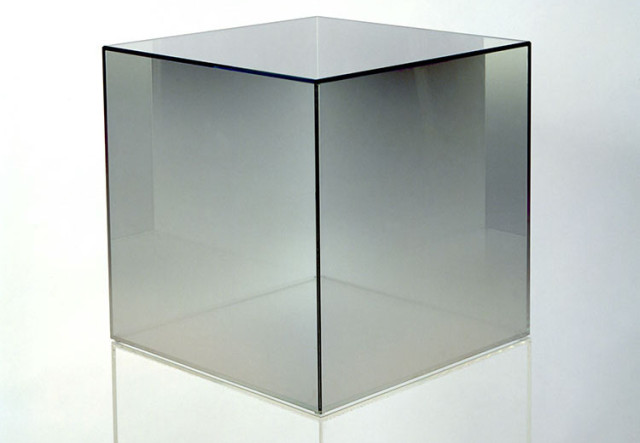 Larry Bell, Cube #4, 2006, glass, 15 x 15 inches